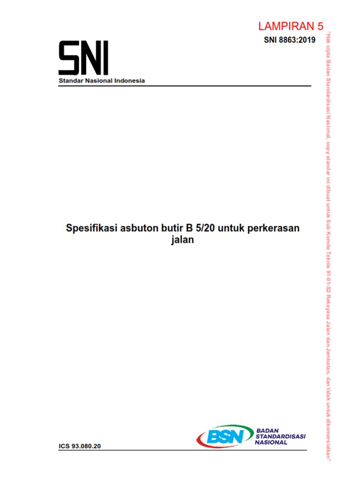Spesifikasi Asbuton Butir B 5/20 Untuk Perkerasan Jalan